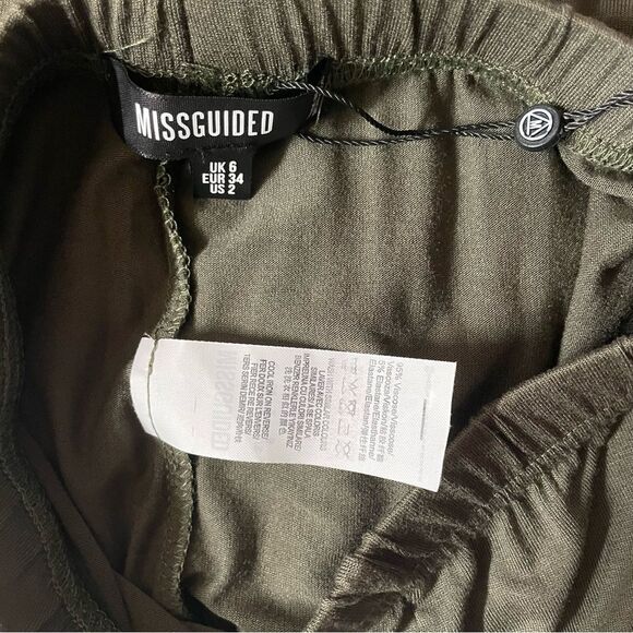 Missguided Olive Green Biker Shorts Size 2 NWT - Picture 3 of 11